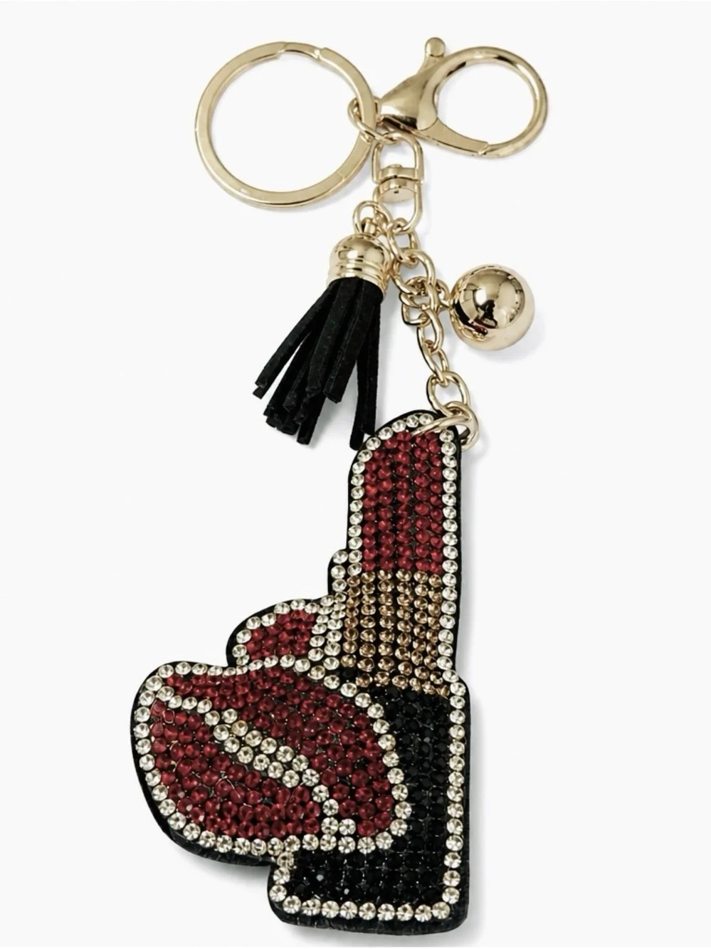 Rhinestone Lips and Lipstick Keyring bag backpack charm